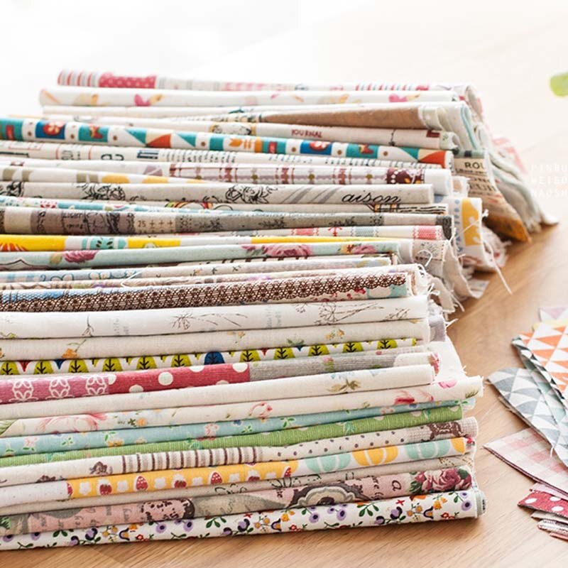 Katoen en linnen stof 20X20CM willekeurige patchwork handgemaakte stof 10 stuks van groep van kleur willekeurige huishouden patchwork tas