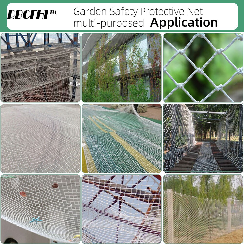 Dia 4/5/6MM Mesh 3/5/10CM Anti-Fall Safety Protective Net Garden Plant Climbing Netting Home Balcony Railing Fence Protection