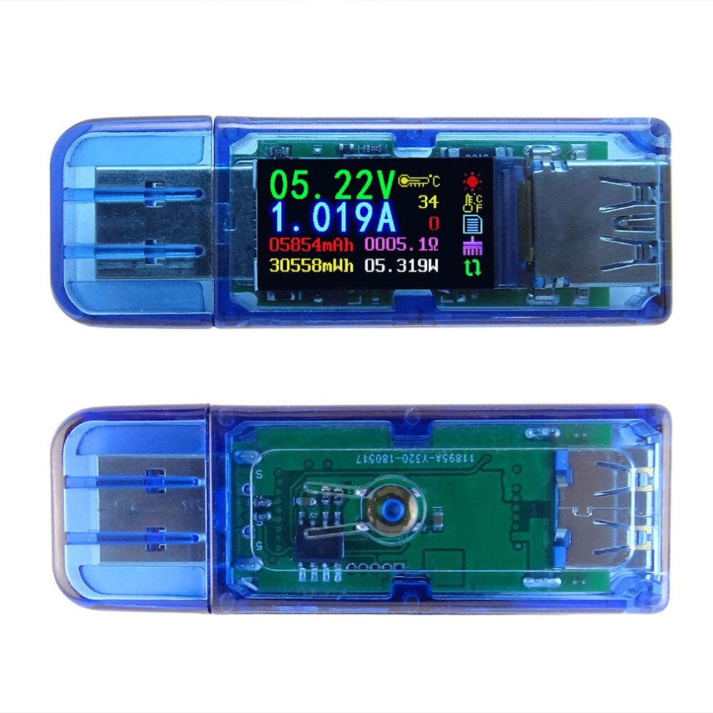 AT34 USB3.0 IPS HD USB Tester Voltage Current Capacity Energy Power Equivalent Impedance Temperature Tester 30V 4A
