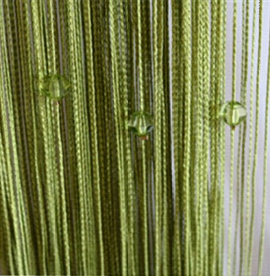 100*200Cm Kristal Kralen Kwastje Zijde String Kralen Gordijn Deur Divider Drape Sheer Panel Gordijnen Woonkamer Decor volant: green