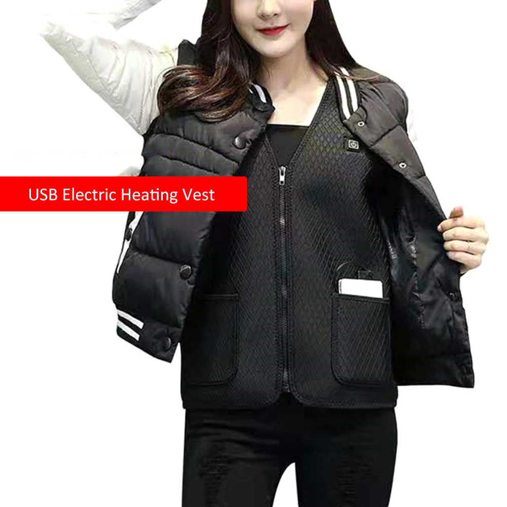 Outdoor Camping USB Elektrische Verwarming Vest Mouwloze Body Warmer Vest Jas met 3 Verstelbare Temperaturen Verwarmde Kleding
