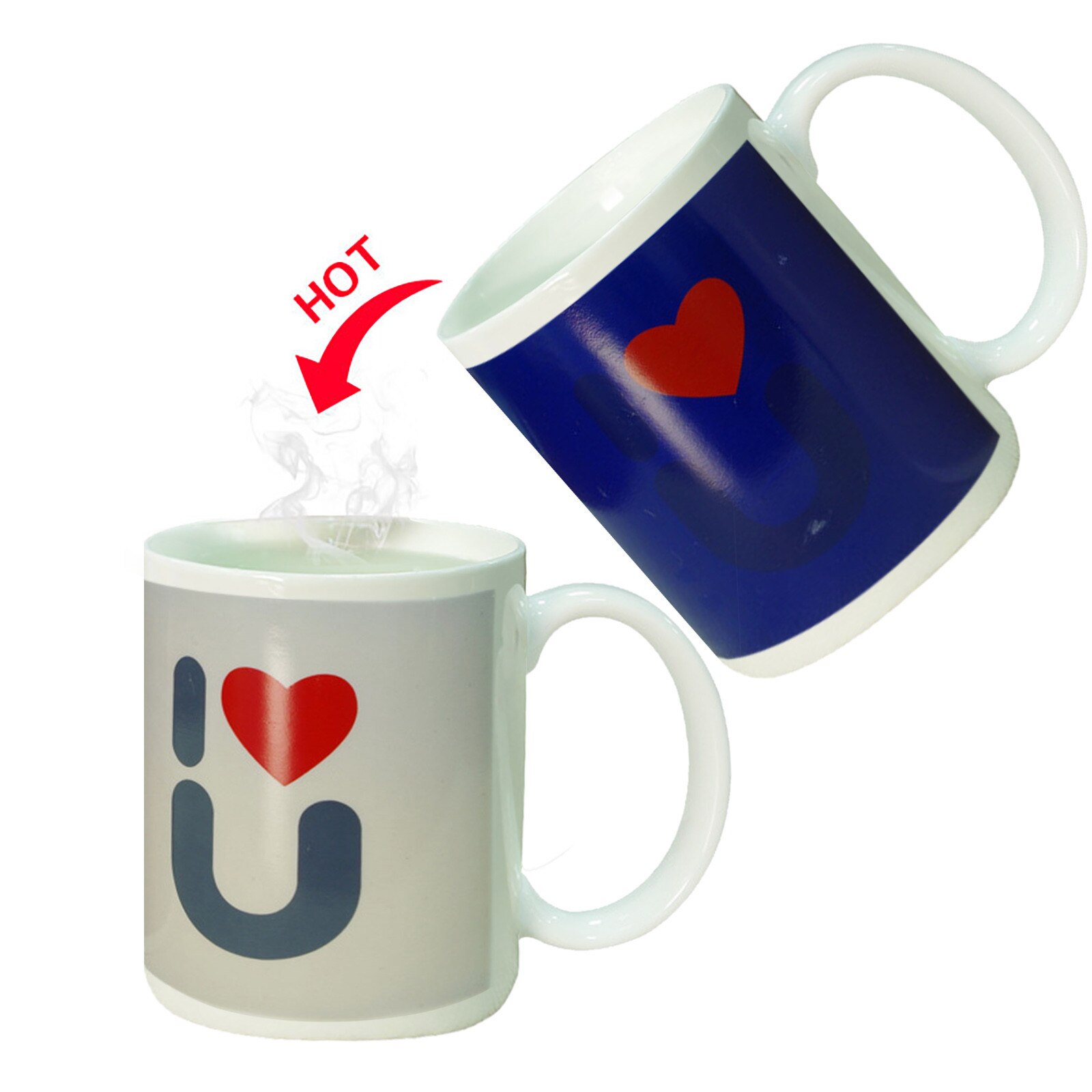 Saintgace Thermal Color Change Ceramic Mugs love heart pattern office Couple Ceramic Tea Coffee cups & mugs Drinkware tazas
