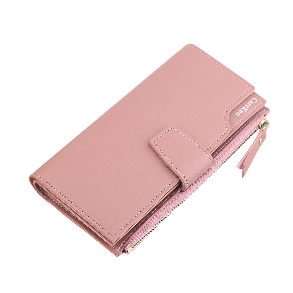 Trend Damen Brieftasche Neue Lange Zip Kupplung Frauen Tri Falten Brieftasche Koreanischen Stil Rosa Brieftasche Bolsa Feminina #10: Pink 