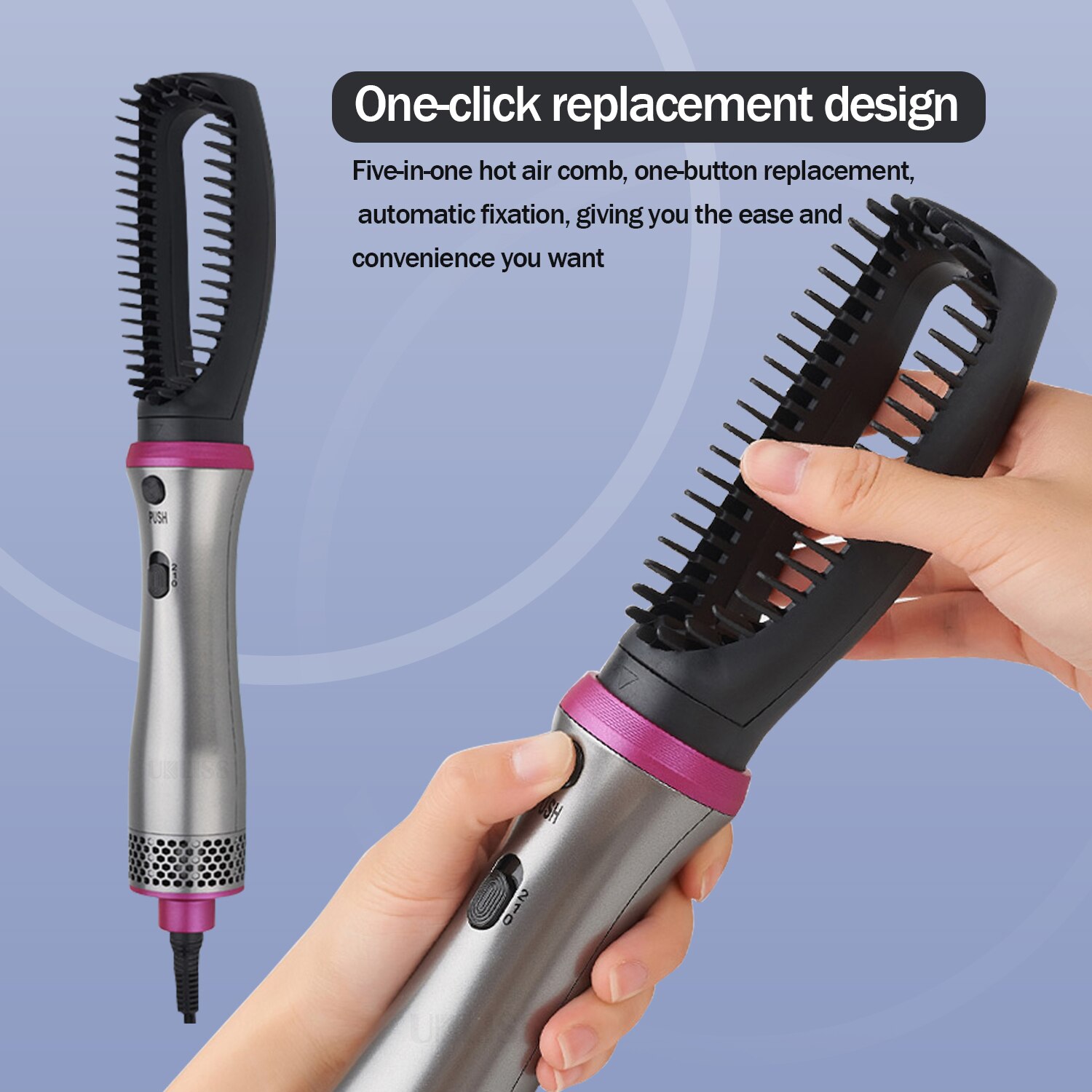 Multifunctional Hair Dryer 5 in 1 Rotating Air Brush Hair Blow Dryer Comb Blower Brush Ceramic Hair Curler Straightener Comb