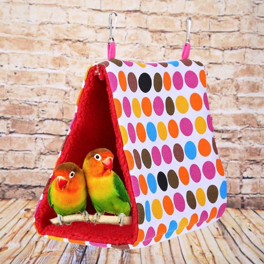 Bird cage plush warm shed cage bed bed bed parrot hole peony parrot small sun hammock bird nest warm thick triangle birdhouse#40