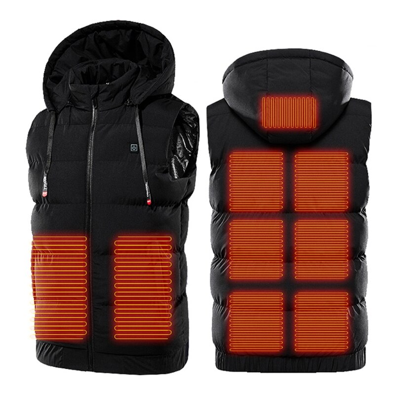G99F Winter Elektrische Verwarming Vest Mannen Mouwloze Jas Draagbare Usb Verwarmde Kleding Kraag Vest