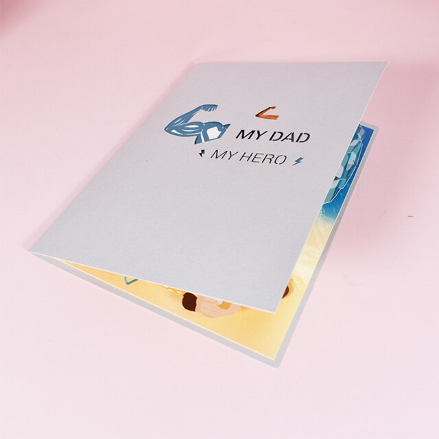 3D Pop-up Greeting Card Happy Father's Day Card for Expressing Gratitude Birthday Card Gits for Dad with Envelope: Default Title