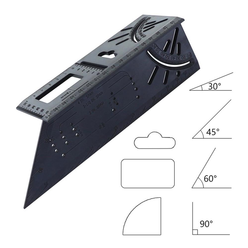 3D Mitre Angle Measuring Ruler Scribe Mark Line Gauge Carpenter Ruler Square Layout Miter 45 And 90 Degrees Woodworking Scribe