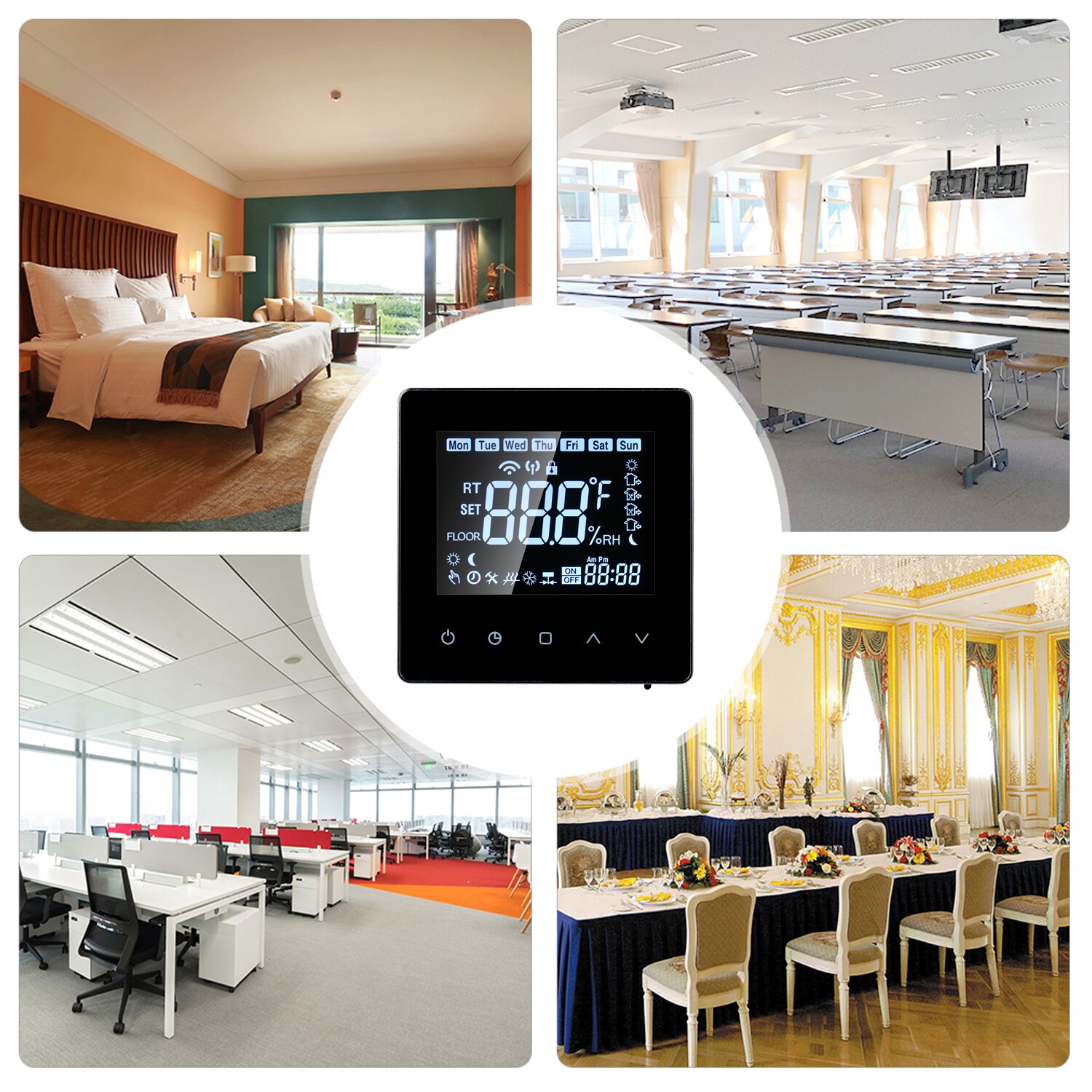 Slimme Thermostaat Lcd Touch-Screen Programmeerbare Thermostaat Met Water Verwarming 3A Digitale Temperatuur Controller Voor Thuis