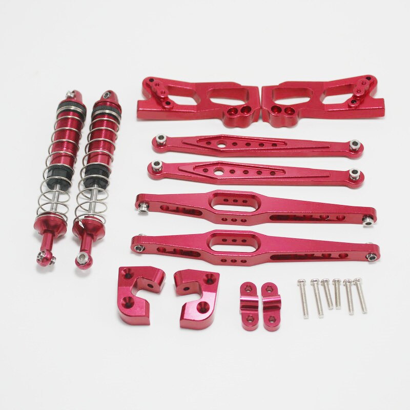 For Wltoys 12428 12423 12428-A/B/C RC Car Spare parts Upgrade metal rear axle main beam vulnerability kit: Red