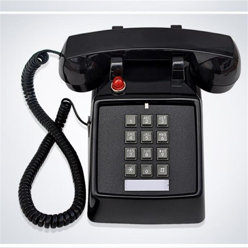 Old button type antique retro landline antique telephone American mechanical ringing European telephone