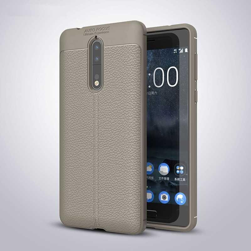 Mokoemi Lichee Patroon Shock Proof Soft 5.2 "Voor Nokia 5 Case Voor Nokia 5 Telefoon Case Cover: Gray