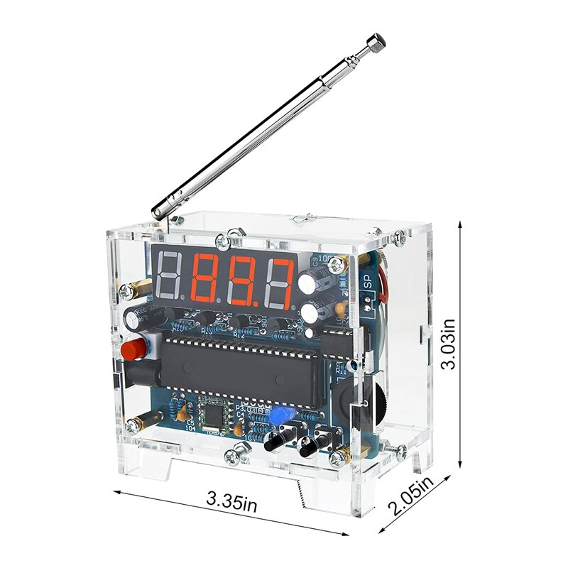 DIY Radio FM Receiver Kit Digital Radio 76MHz-108MHz Adjustable Wireless Receiver with Power Cable Easy to Assemble