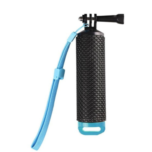 Gopro undervands opdrift selfie stick vandtæt dykning flydende opdrift stang forlænges selfie stick kamera håndtag tilbehør: Blå
