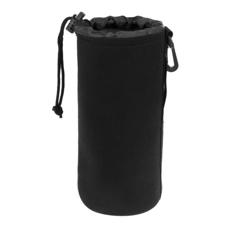 Camera Lens Pouch Bag Neoprene Waterproof Soft Video Full Size S M L XL Camera Lens Fleece Drawstring Protector: Black XL