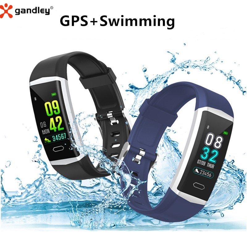 Gandley B5 Smart Band Bracelet GPS Swimming IP68 Waterproof Smartband Multi-sport Outdoor Bluetooth 5.0 Dynamic Heart Rate Band