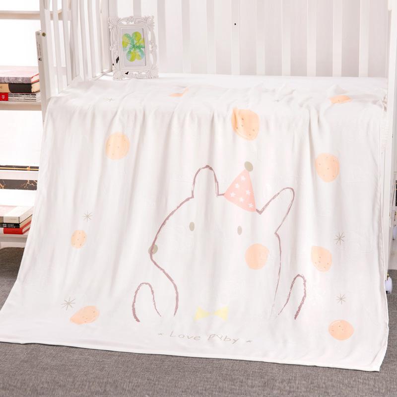 Colchas delgadas de doble cubierta en verano, aire acondicionado en verano y artículos frescos para bebés para recién nacidos 110*110cm: orange mouse