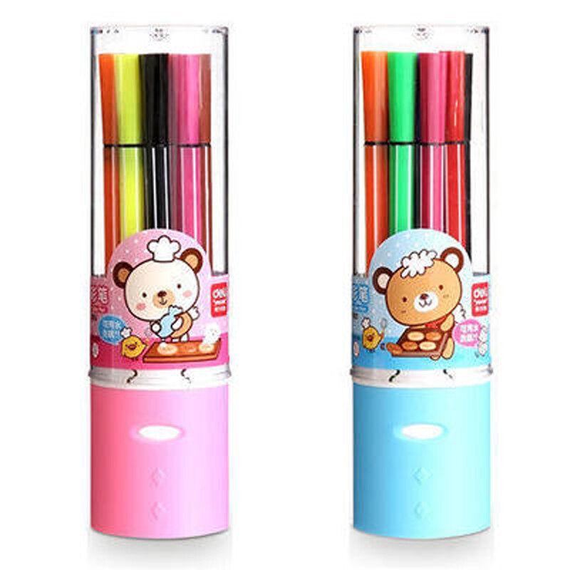 12 farbe faser stift aquarell pen-set farbe waschbar malerei stift grundschule kinder malerei helfer