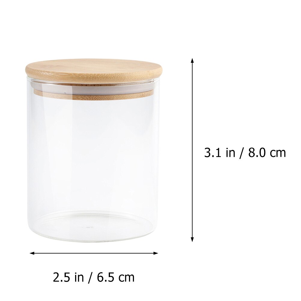 Frascos de almacenamiento de vidrio para cocina, recipientes sellados de almacenamiento de alimentos con tapa de bambú para cereales, 2 uds.: 2pcs 250ml