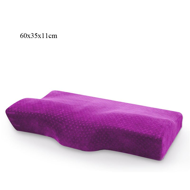 Memory Foam Pillow 2 Sizes Orthopedic Pillow Memory Foam Neck Pillow Slow Rebound For Cervical Health Care Soft Pillow Massage: large purple