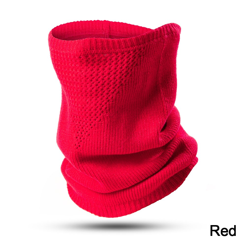 Vinter tørklæde til kvinder mænd ansigtsmaske cykel bandana hovedbeklædning mænd tørklæder unisex mandlig kvindelig strikket ring tørklæde: Rød