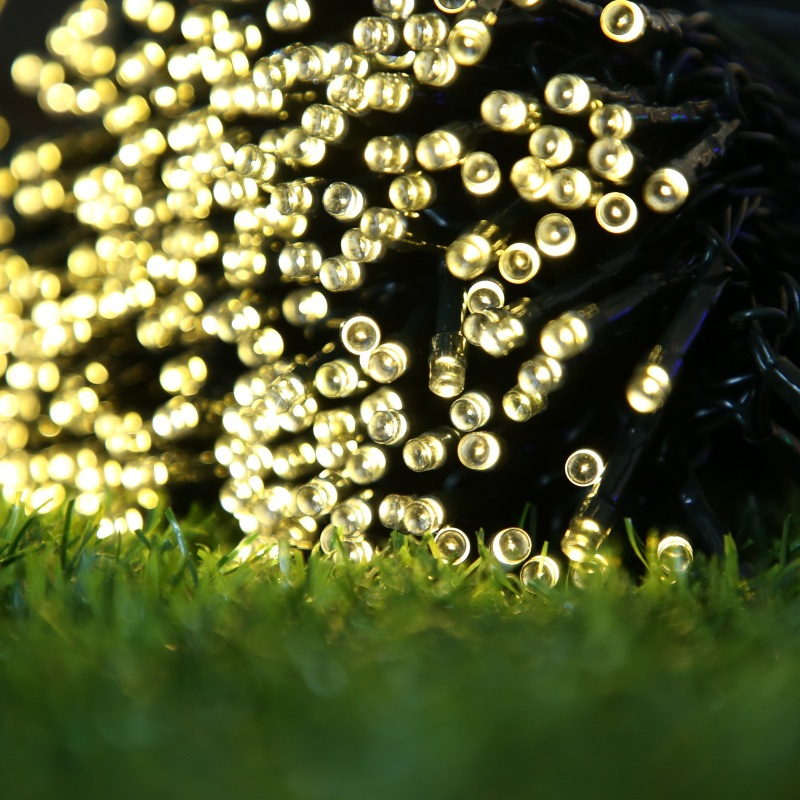 Op zonne-energie werkende slingerverlichting met 5/7/12/22m led's en 8 standen, ideaal voor buiten, tuin, kerst, bruiloft, feest en slingerdecoratie.