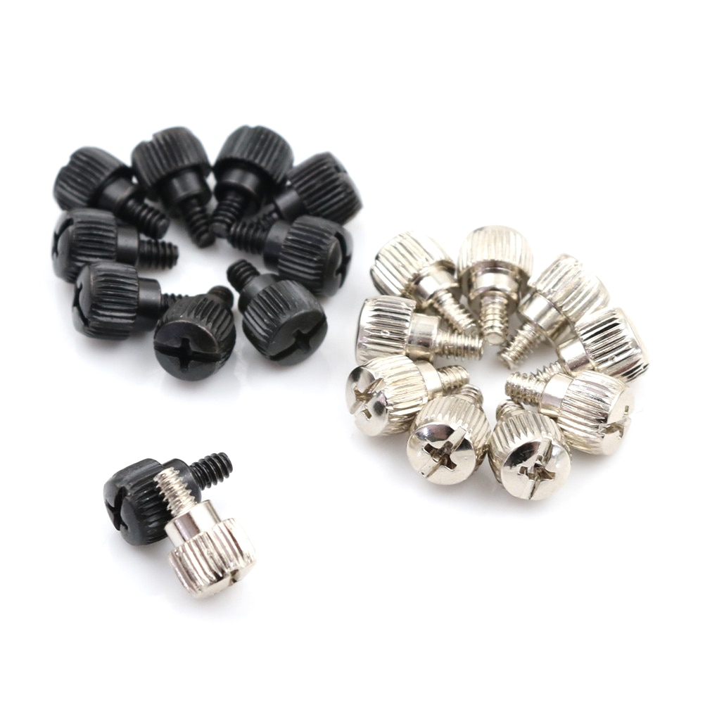 10 Stks/partij Computer Case Schroeven Zwart Of Nikkel Computer Case Schroef Hand Draai Duim Schroef