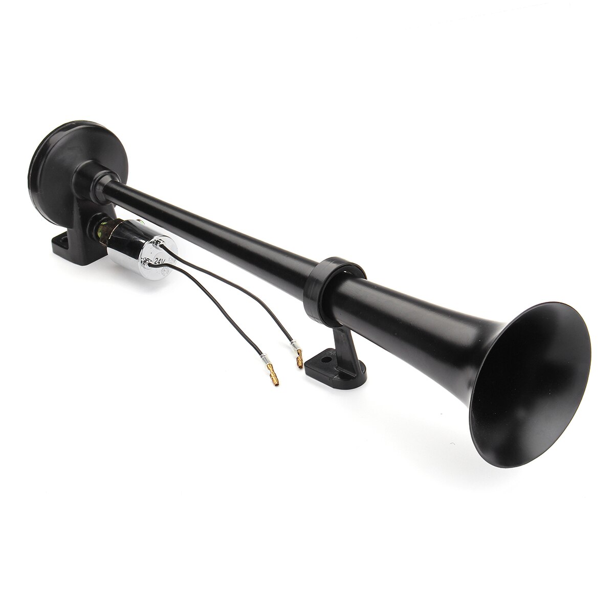 Klaxon à Air de Signal 12-24V 150db, Tube Long unique, noir, klaxon de voiture, Super fort, haut-parleur pour trompette, pour bateaux et trains