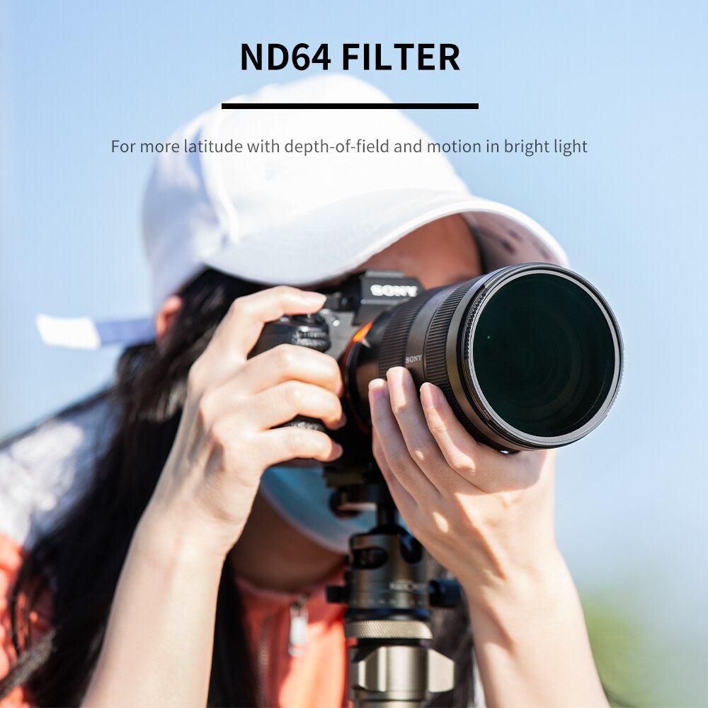 K &amp; F Concept Hd Vaste ND64 Filter Camera Lens Multi-layer Nano X Coating Filter Dichtheid 49Mm 52Mm 58Mm 62Mm 67Mm 72Mm 77Mm 82Mm