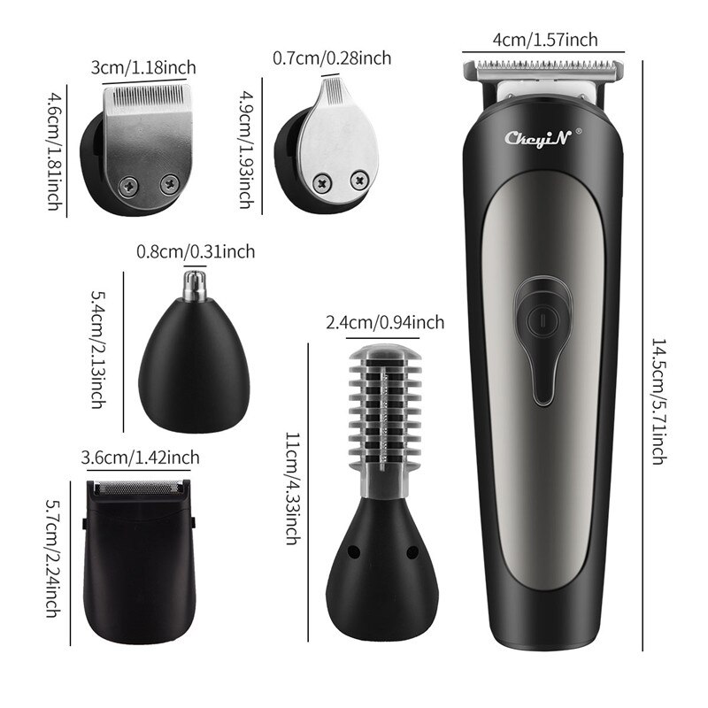 Multifunctional Hair Trimmer Grooming Set Cordless Body Trimer Beard Hair Clipper Rechargeable Nose Ear Haircutting Machine