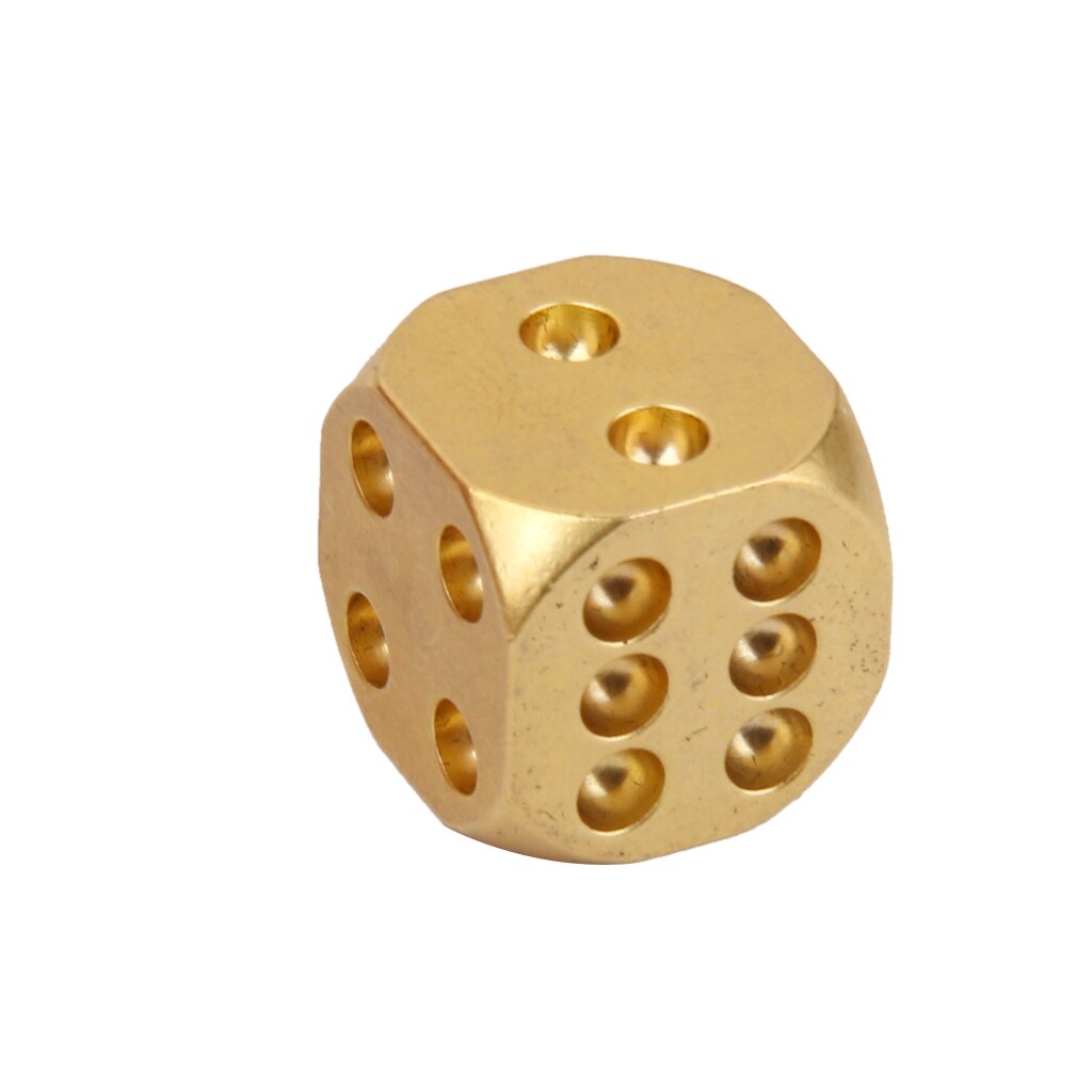 13mm vintage tärningar i massiv mässing med rund kant 6-- sidig spot antik