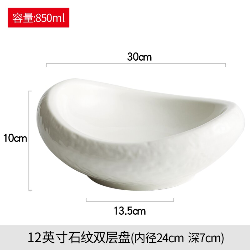 Creatieve Speciale-Vormige Keramische Kom Ovale Koude Gerechten Set Plaat Speciale Servies Hotel Restaurant Decoratie Schieten Props