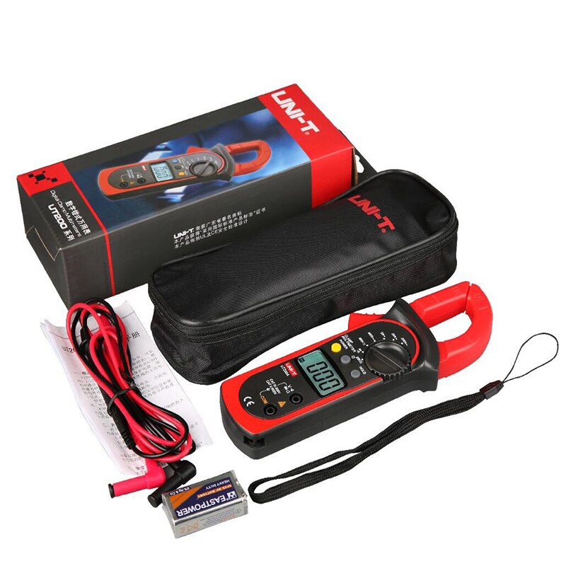 UNI-T UT200A Digital Clamp Meter Multimeter Ohm DMM Voltmeter AC Ammeter LCD Backlight Current AC/DC Voltage Resistance Tester