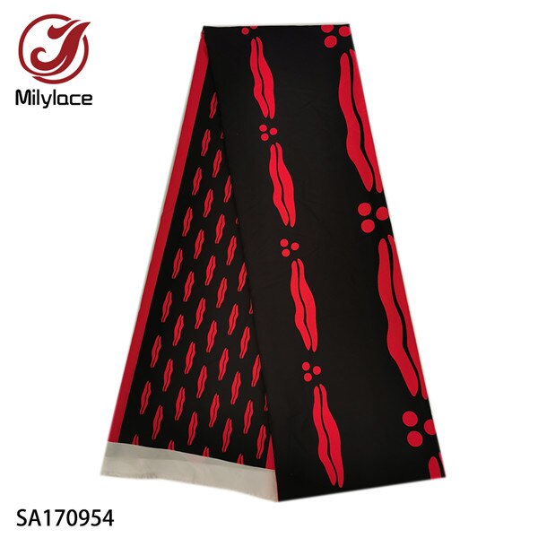 africain impression satin tissu 5 yards Ankara impression numérique satin tissu brillant tissu lisse pour vêtements SA170953-60