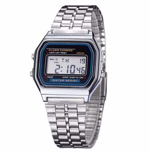 Classic Led Metalen Shock Digitale Heren Horloges Casual Sport Horloges Roestvrij Stalen Band Mannelijke Klok Erkek Kol Saati