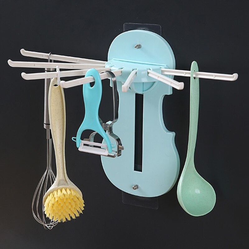 Nordic Seven-In-One Pull-Out Rack Retractable Non-Perforated Towel Rack Kitchen And Bathroom Multifunctional Storage Rack