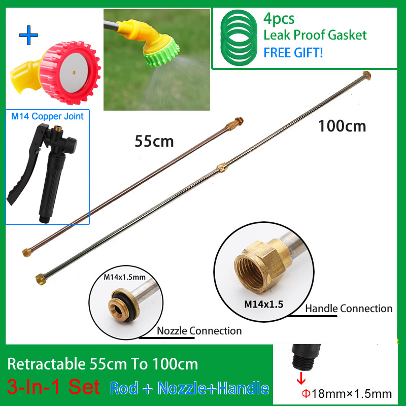 3In1 Edelstahl 1m Versenkbare Spritzstab Kupfer Stecker Outdoor Garten Spritzen Für Elektrische Hand Sprayer Zubehör