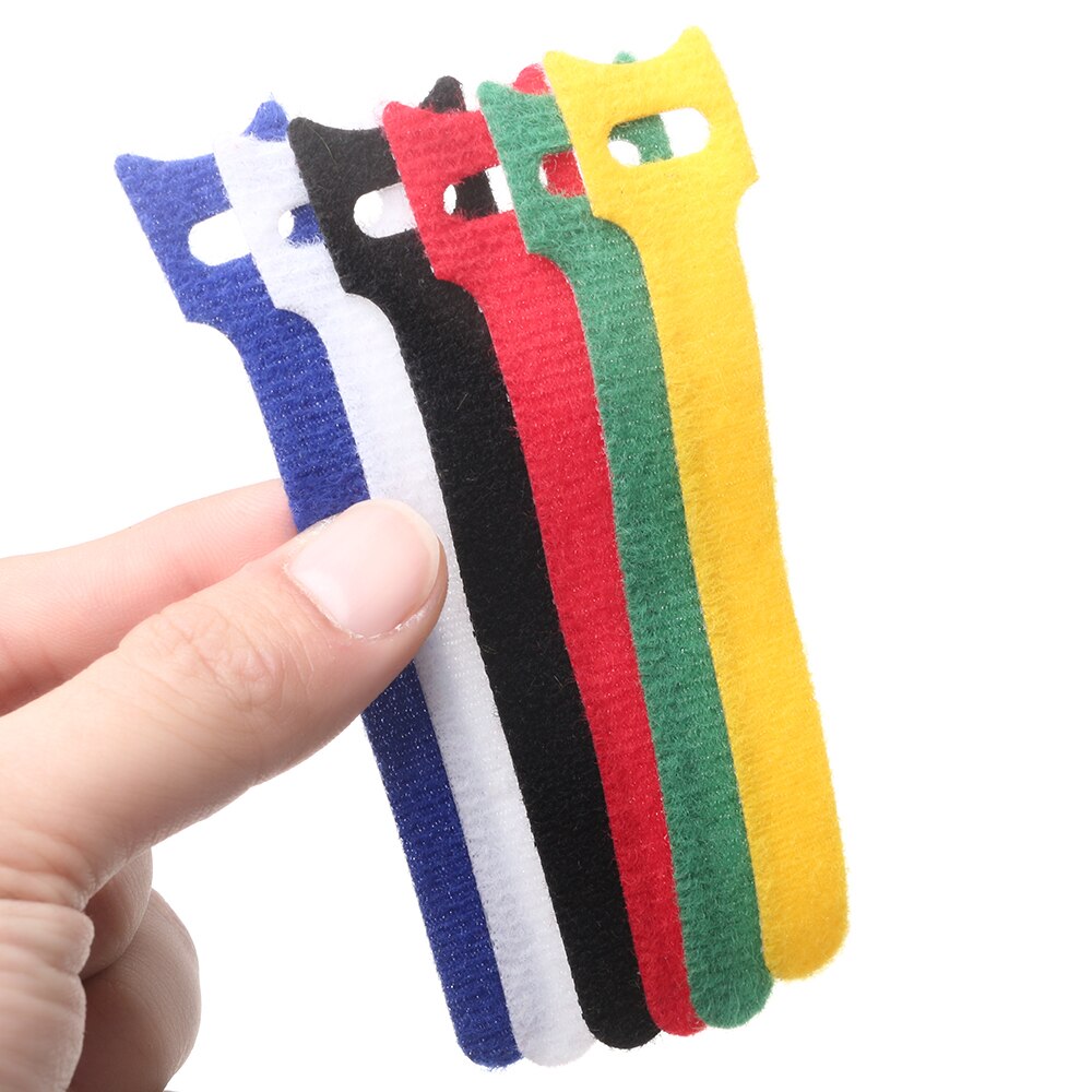 20pcs Reusable Nylon Hook Fastening Cable Tie Strap Earphone Mouse Cord Organizer Power Wire Management Clip Holder Ties Strap