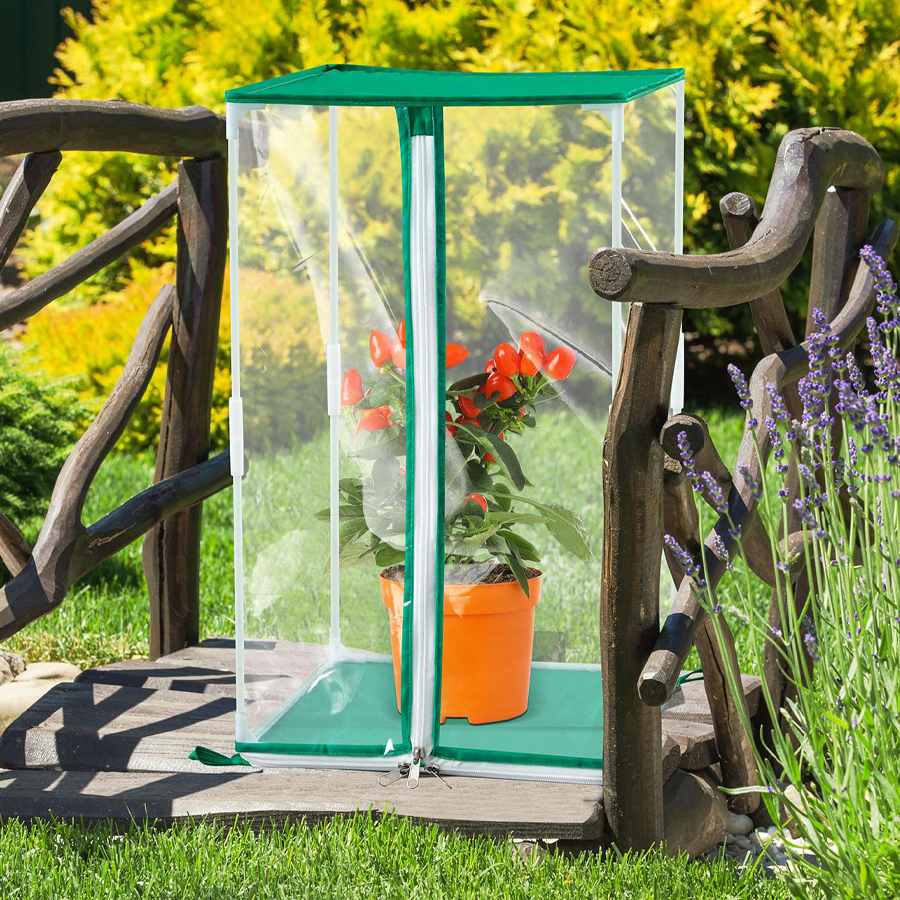 Mini invernadero portátil para interiores y exteriores, casa cálida, cubierta de malla para jardinería, protección emergente para pájaros y jardín, fruta