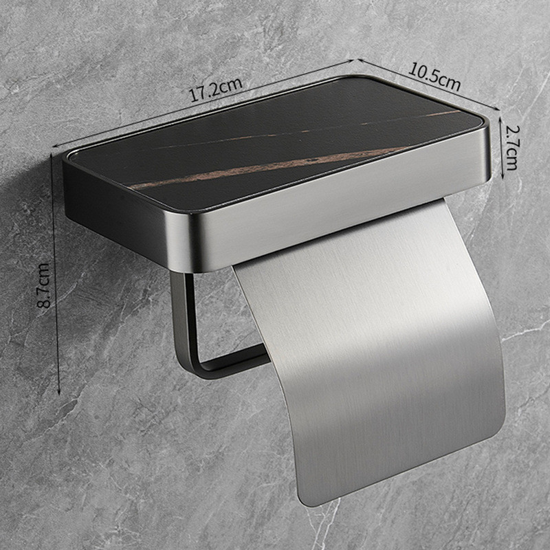 Tuqiu-soporte de papel higiénico gris cromado, portarrollos de papel de acero inoxidable con estante de almacenamiento para teléfono: Verde