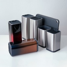 Stainless Steel Kitchen Knife Stand Knives Holder Multifunctional Holder 8" Knife Block Sooktops Tube Shelf Chromophous