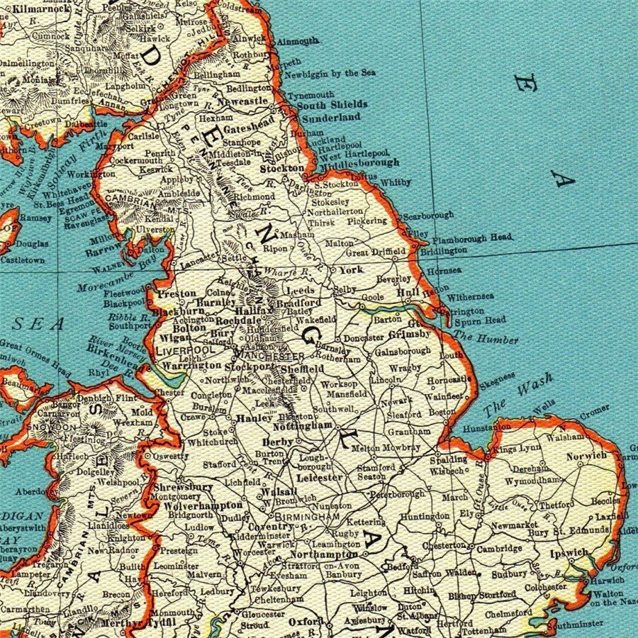 Antique United Kingdom Map Vintage British Isles Poster Wall Art Sticker Retro Canvas Print Painting Cafe Bar Pub Home Decor