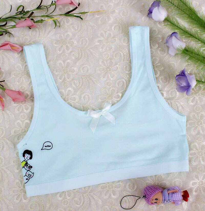 1 Pc Baby Kids Bras Meisjes Ondergoed Kleding Voor Jonge Meisjes Training Bras Ondergoed Meisjes Kleding Kids Tank Top Baby kleding: Blue