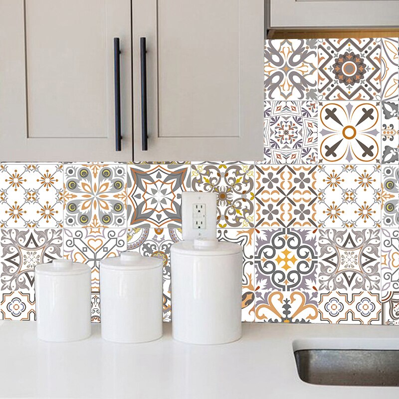 20 x 100cm pvc vægklistermærke spansk stil retro badeværelse vandtæt arabisk selvklæbende tapet gulvmosaik fliser klistermærker væg