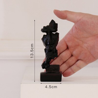 Europæisk sort harpiks tænker skulptur miniature model figurer kunsthåndværk ornamenter boligindretning tilbehør fødselsdag: 3