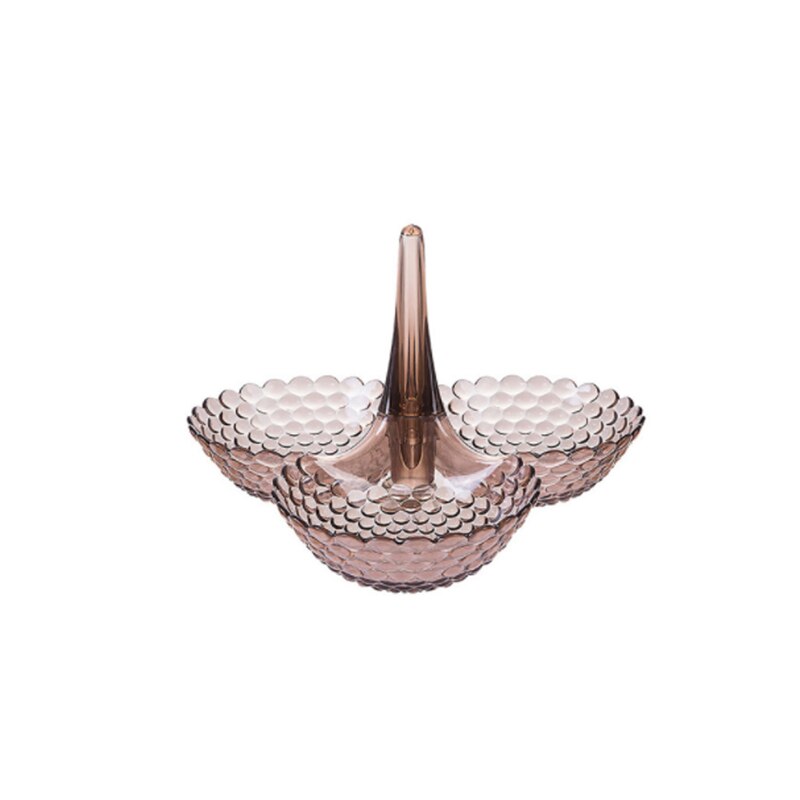 Impilati Stoccaggio Europeo Vassoio Multi-strato di Plastica Piatto di Frutta Secca Spuntino Piatto Tavolo Ciotola spuntino caramella Vassoi cremagliera Organizer: 1 strato-marrone