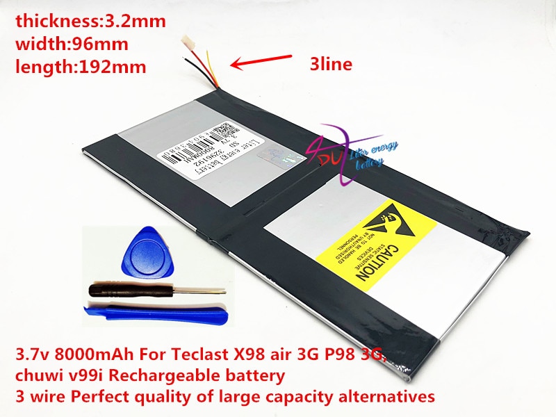 3,7 v 8000mAh 3296192 Für Teclast X98 air 3G P98 3G Tablet PC Batterie 3 draht X98 x98 AIR p98 X98 P98HD P98