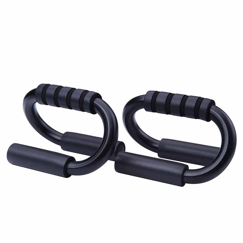 S-shaped Push Ups Stand Home Fitness Equipment Pectoral Muscle Training Device Push Up Support Equipment Body Black