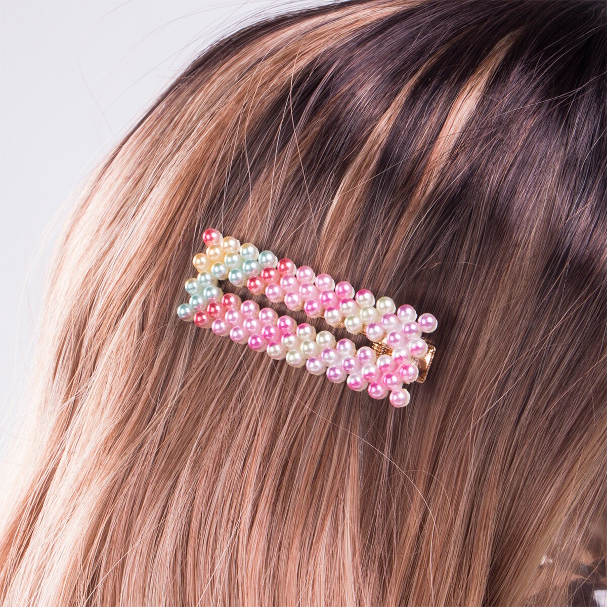Babyaccessoires 5 stuks/sets dames meisjes schuif haarspelden regenboog parel kristal parel haarspeld grip haar hoofdtooi kinderen