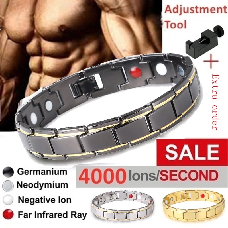Men Women Healthy Magnetic Bracelet 3 Health Care Elements Relieve Fatigue Improve Sleep Reduce Fat Magnets Bangles Lovers